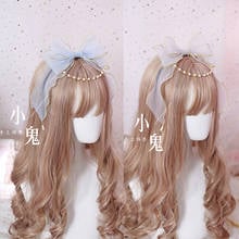 Japanese Lori lolita headband kc mesh chiffon bow tie girl heart lolita bow Cosplay show accessories 2024 - buy cheap