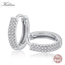 KALETINE Luxury Brand Round Earirngs For Women 2018 Pure 925 Sterling Silver White Gold Hoop Earrings Fashion Wedding Jewelry 2024 - buy cheap