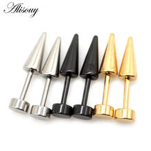 Alisouy 2pcs New Punk Rock Stainless Steel Screw Piercing Stud Earrings Novelty Piercing Jewelry Spike Gothic Piercing Jewelry 2024 - buy cheap