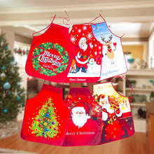 Delantal rojo de Navidad para adultos, delantal de lino y algodón, 60x80cm, accesorios de limpieza para cocinar y hornear, 1 unidad 2024 - compra barato