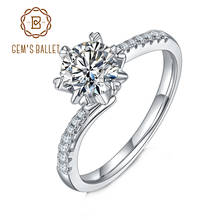 Pulseira de prata esterlina 925 anel 1ct vvs1 moissanite diamante anéis de noivado anel de floco de neve para jóias de casamento feminino 2024 - compre barato