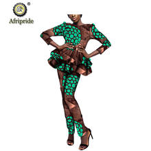 Women`s 2 piece set african print AFRIPRIDE dashiki bazin riche ankara print private custom pure cotton casual suit S1826014 2024 - buy cheap