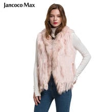 2021 recém chegados real pele de coelho colete de malha moda feminina gilet inverno quente pele de guaxinim s1700 2024 - compre barato