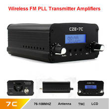 Transmisor FM PLL CZE-7C, Kit de antena de transmisión de Radio Estéreo inalámbrica, 76-108MHZ, LCD, TNC, 1W/7W 2024 - compra barato