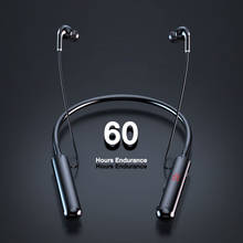EARDECO 60 Hours Endurance TF Card Bluetooth Headphone Stereo Bass Wireless Headphones Neckband Power LED Display Headset Magnet 2024 - buy cheap