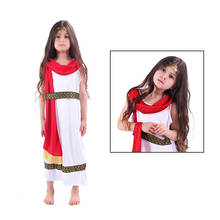 Дети ребенок римские греческий Афина богиня Косплэй костюм для девочек Fantasia Infantil Хэллоуин Пурим Mardi Gras вечерние платья 2024 - купить недорого