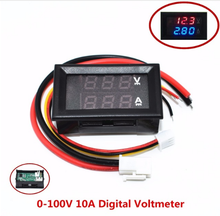 Voltímetro Digital DC 0-100V 10A, amperímetro, pantalla Dual, Detector de voltaje, medidor de corriente, Panel Amp, voltímetro, 0,28 pulgadas, LED rojo, azul 2024 - compra barato