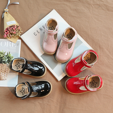 Crianças sapatos princesa meninas sapatos de escola vermelho rosa preto crianças vestido de festa de couro plana meninas sapatos bebê casual sneaker 2024 - compre barato