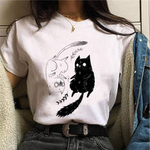 Camisetas femininas, camisetas de verão, estampa de cogumelo, de gato, desenho animado, harajuku, moda casual para mulheres, 2021 2024 - compre barato