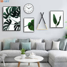 NordicMonstera Leaf Wall Art Canvas Painting Botanical Nature Poster Decoration HomePictures for Living Room Leaves Decor Design 2024 - buy cheap