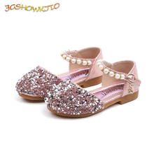 JGSHOWKITO Princess Rhinestone Girls Sandals With Pearl Beaded Sweet Kids Sandals Children Spring Summer Shoes For Wedding Party 2024 - buy cheap