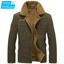 DARPHINKASA 2021 Winter Bomber Jacket Men Air Force Pilot Jacket Warm Men Fur Collar Men Army Tactical Fleece Parkas Jacket Coat 2024 - buy cheap