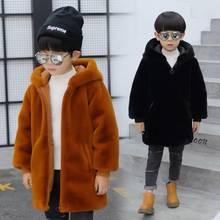 2021 модная детская одежда, зимнее пальто для девочек и мальчиков, шерстяное пальто для малышей, пальто из искусственного меха, Детская верхняя одежда на возраст 2-12 лет 2024 - купить недорого