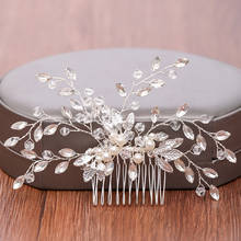 Rhinestone Pearl Tiara Bridal Hair Comb Wedding Hair Accessories Head Ornaments Bridal Jewelry Wedding Hair Comb Headpiece 2024 - buy cheap