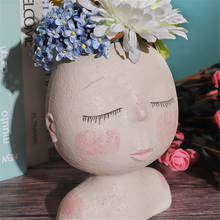 Creative Resin Succulent Pot Bonsai Vase Cute Big Face Doll Vase Decoration Household Living Room Flower Arrangement Container 2024 - buy cheap