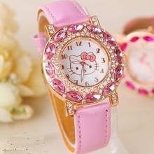 Kt Cat Children Quartz Wristwatch Clock Fashion Casual Girl Watch Kids Cute Silicone Strap atches Lovely 2024 - buy cheap