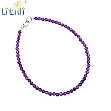 LiiJi Unique Natural Amethyst/Apatite/Rose Quartz Approx 2mm faceted Beads Bracelet 925sterling silver clasp 17-20cm 6.8''-8'' 2024 - buy cheap