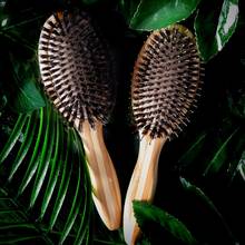 1pc denman bambu escova de cabelo salão de beleza detangler escova de cerdas de javali pente de bambu massagem scrap escova de cabelo pente para ferramentas de beleza do cabelo 2024 - compre barato