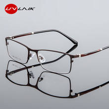 UVLAIK New Steel Alloy Glasses Frame Men 2021 Fashion Business Metal Myopia Optical Spectacle frame Male Clear Lens Eyeglasses 2024 - buy cheap