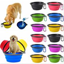 New Foldable Silicone Dog Bowl Outdoor Travel Portable Collapsible Puppy Feeding Dishes Water Bowl Portable Dog Cat Feeder LXY9 2024 - buy cheap