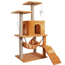 Деревянная башня для кошек, Когтеточка, мебель для дома гамак для домашних животных, лазающая Мебель для кошек гамак для домашних животных 2024 - купить недорого