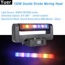 500X0.2W Double Sided  RGB Strobe Effect Light Sound Active DMX 512  Control Profession DJ Disco Club Stage Moving Head Light 2024 - buy cheap