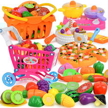 27-60PCS Kids Kitchen Pretend Play Toys Cutting Fruit Vegetable Food Girls Mini Kitchenware Game Education Toys For Children 2024 - buy cheap