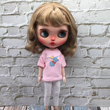 1PCS Cute Cartoon Pink T-shirt Blyth Doll Clothes for blyth Azone ob24 Barbies 1/6 Doll Accessories Clothing 2024 - buy cheap
