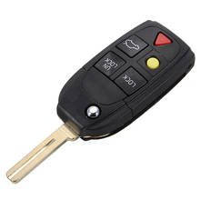 Estojo para chave de carro com 5 botões, capa dobrável e modificada com 5 botões, para volvo xc90, v70, xc70, s60, s80 2024 - compre barato