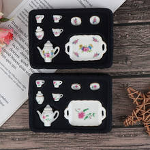 8Pcs Flower Pattern Dollhouse Miniature Dining Ware Porcelain Tea Set Dish Cup 2024 - buy cheap
