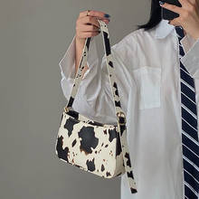 Cow Pattern Fashion Girls Armpit Bag Small Tote Clutch Purse Vintage PU Leather Women  Handbags Ladies Casual Handbags 2024 - buy cheap
