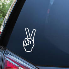 Black/Sliver Peace Hand Gesture Sign Art Car Decal Rear windshield Peace Symbol Vinyl Removable Decoration Sticker  S144 2024 - buy cheap