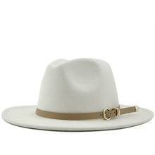 Chapéu masculino e feminino de lã estilo panamá, chapéu tipo fedora de feltro para homens e mulheres, chapéu formal europeu de festa branco 2024 - compre barato