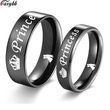 Fashion Stainless Steel Couple Rings Black King Queen Couple Jewelry Anniversary Valentine's Day Gifts 2024 - buy cheap