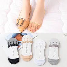 1 pair of summer lace woman girl silicone lace boat socks invisible cotton soles non-slip non-slip slippers non-slip socks 2024 - buy cheap