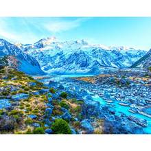 Gatyztory-Cuadro de nieve y montaña para pintar por números, lienzo pintado a mano, arte moderno para el hogar 2024 - compra barato