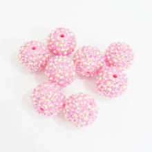 20mm 100pcs/lot Bright Pink AB  Resin Rhinestone Ball Beads For Chunky  For Kids  Jewelry Making 2024 - buy cheap