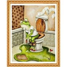 PDMDOG 5D DIY diamond embroidery Abstract Frog toilet golf full diamond painting Cross Stitch Rhinestone bathroom decoration art 2024 - buy cheap