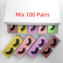 100 pairs Eyelashes 3D Mink Lashes high quality Handmade Mink Eyelashes Long and short Volume Cruelty Free Mink False Eyelashes 2024 - buy cheap