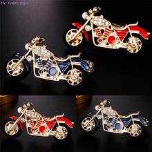 Motorcycle Brooch Pins Gold-color Red Enamel Brooches Girls Kids Gifts Jewelry Suit Collar Sweater Accessories 2024 - buy cheap