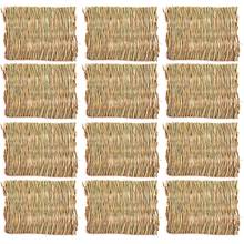 12 Packs of Rabbit Woven Bed Mats-Straw Mat Animal Bedding Nest-Guinea Pig Chinchilla Squirrel Hamster Cat and Dog 2024 - buy cheap