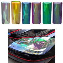 Película adesiva camaleão para luz de carro, 120cm, 12 "x 47", adesivo em vinil, mudança de cor, farol 2024 - compre barato
