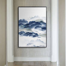 Pintura en lienzo de montañas de estilo chino, carteles de paisaje moderno e impresión, arte de pared, decoración para sala de estar y dormitorio, nuevo 2024 - compra barato