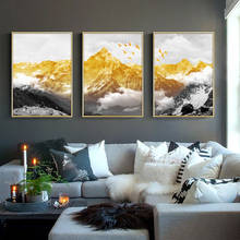 Abstract gold foil Snow mountain Modern pictures Wall Art Print on Canvas Landscape Painting for Living Room Home Decor Poster 2024 - buy cheap