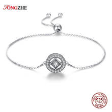 TONGZHE Punk Vintage Allure Women 925 Sterling Silver Bracelet with Bead Crystal Stones Luxury Wedding Engagement Jewelry Gift 2024 - buy cheap