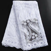 Zhengiru-tela de encaje francés de tul blanco para mujer, tejido africano bordado, recién llegado, tela nigeriana para vestido de fiesta A2312 2024 - compra barato