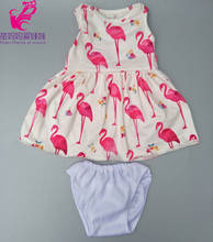 Vestido para picardías de 43cm, patrón de muñeca de flamenco, vestido, pantalones de base para 18 ", accesorios para muñeca bebé, Juguetes 2024 - compra barato