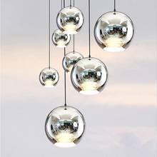 Modernas luzes pingente de cobre sliver ouro bola vidro iluminação interior restaurante sala estar decoração iluminação e27 2024 - compre barato