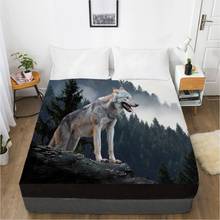 3D HD Digital Printing Custom Bed Sheet With Elastic,Fitted Sheet Twin King,Animal jungle Wolf Bedding Mattress Cover 160x200CM 2024 - buy cheap