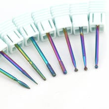 8 Types Rainbow Diamond Milling Cutter Nail Drill Bit Burr for Electric Manicure Drill Nail Art Files Machine Accessories Tools 2024 - buy cheap
